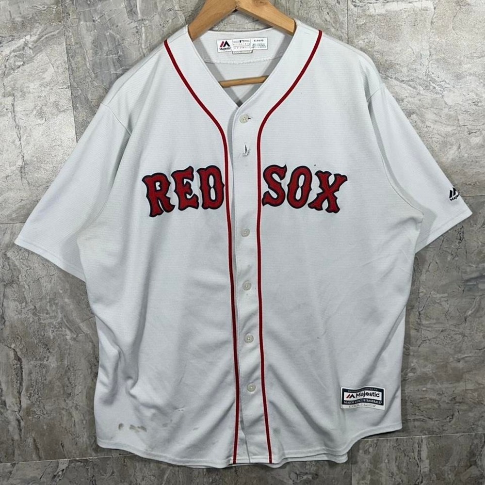 Boston Red Sox Jersey Mens XL White MLB Baseball Cool Base Shirt #MLB #baseball